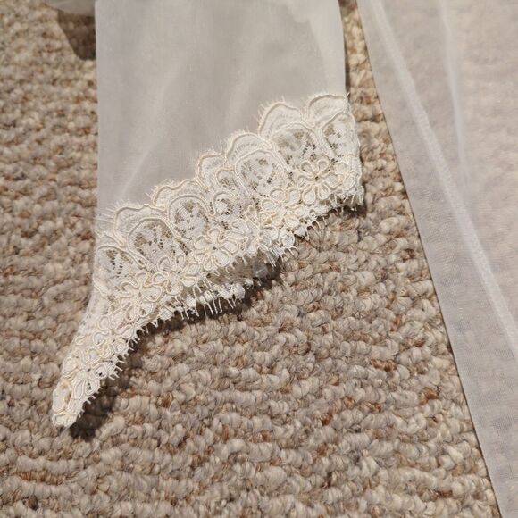 Vintage VAL MODE LINGERIE Nightgown Open Robe Small White Sheer Lace Wedding - Picture 4 of 8